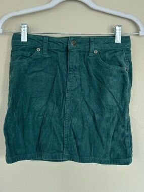 Cat&Jack New Girl´s Skirt Adjustable Waist Size Large Green Teal Corduroy (1594)